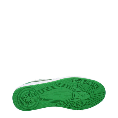 Enterprise Japan Grüne Leder-Low Tops