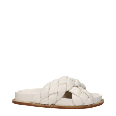 Fabiana Filippi Beige Leder Pantoffeln Sandalen