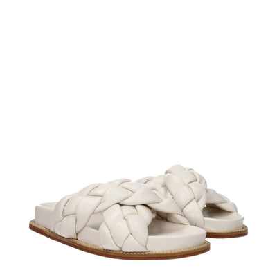 Fabiana Filippi Beige Leder Pantoffeln Sandalen