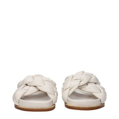 Fabiana Filippi Beige Leder Pantoffeln Sandalen