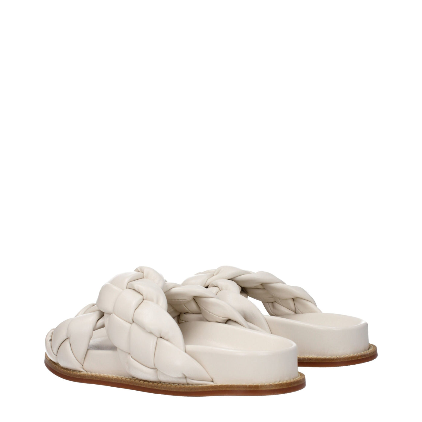 Fabiana Filippi Beige Leder Pantoffeln Sandalen