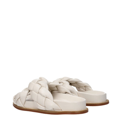 Fabiana Filippi Beige Leder Pantoffeln Sandalen