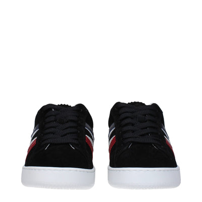 Moncler Schwarze Leder Low Tops