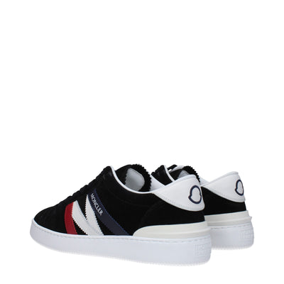 Moncler Schwarze Leder Low Tops