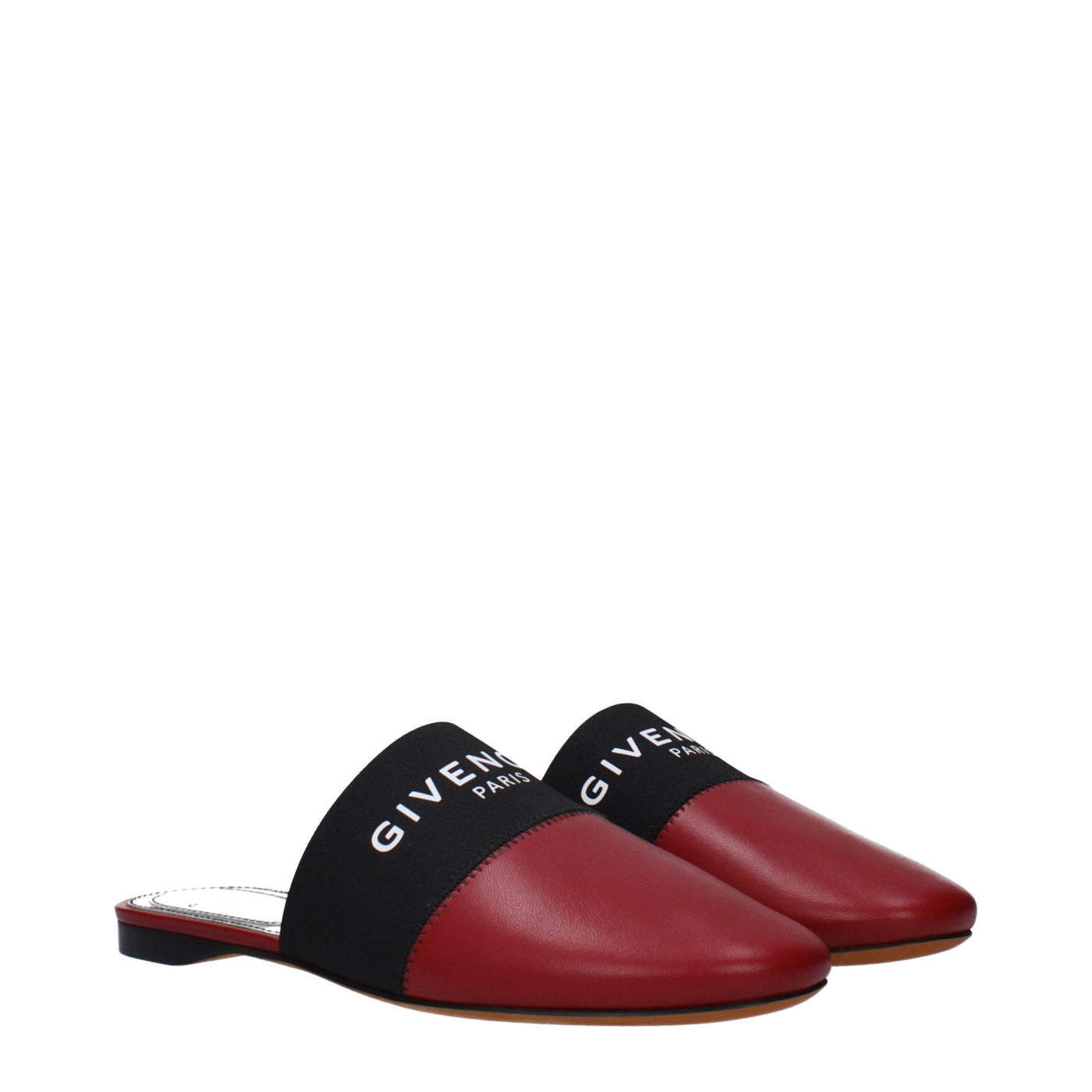 Givenchy Rote Lederpantoffeln Sandalen