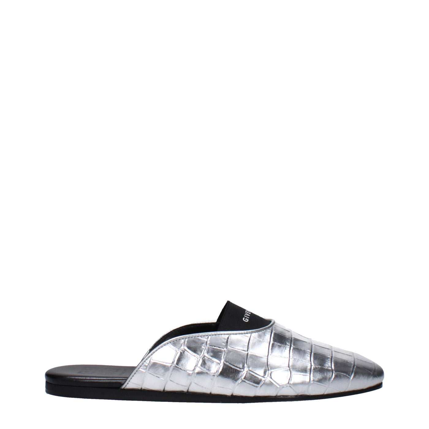 Givenchy Graue Lederpantoffeln Sandalen