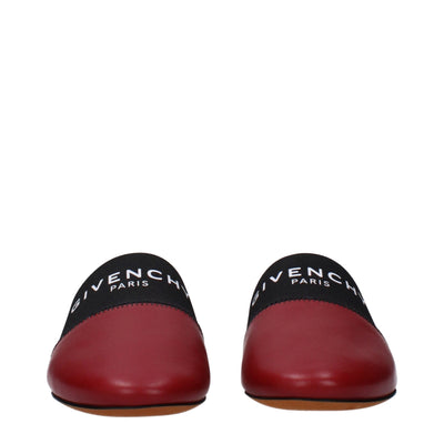 Givenchy Rote Lederpantoffeln Sandalen