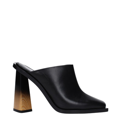 Givenchy Schwarze Leder Pantoletten
