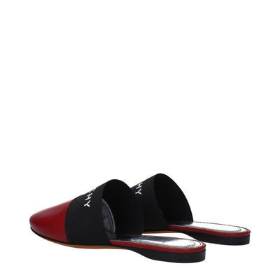 Givenchy Rote Lederpantoffeln Sandalen