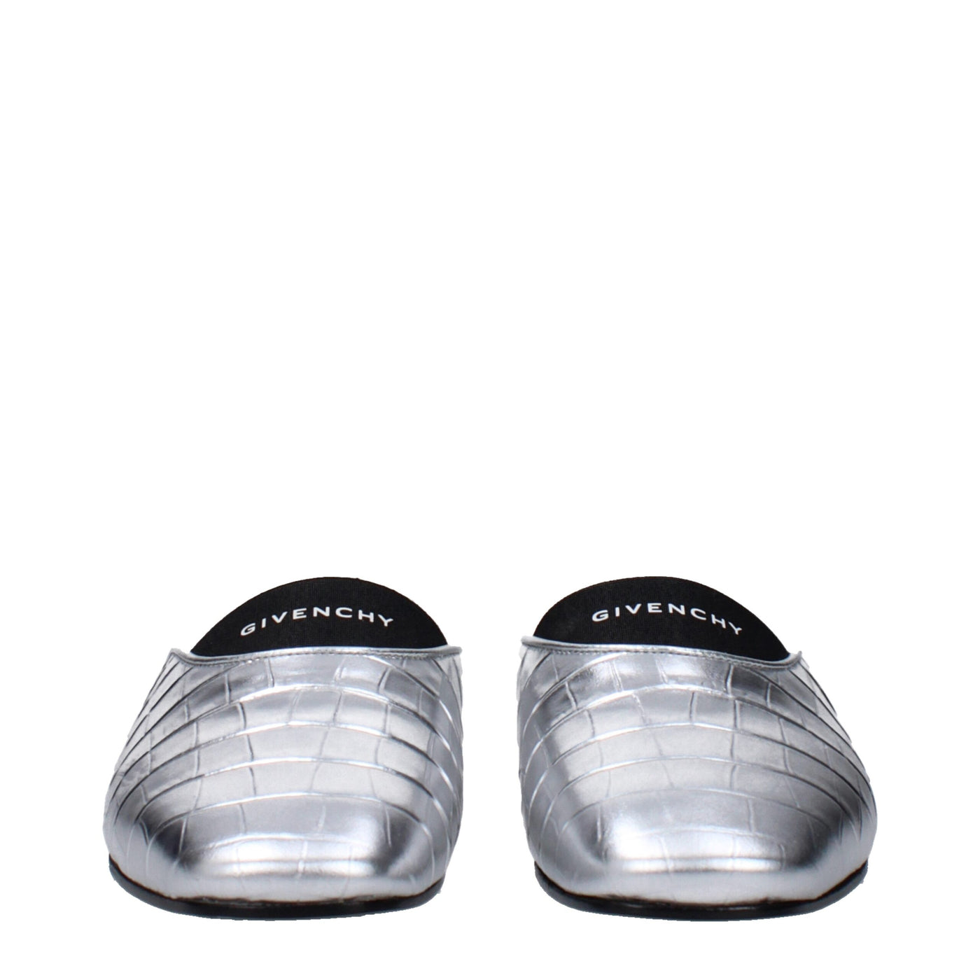 Givenchy Graue Lederpantoffeln Sandalen