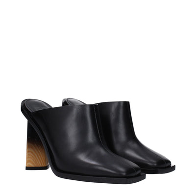 Givenchy Schwarze Leder Pantoletten