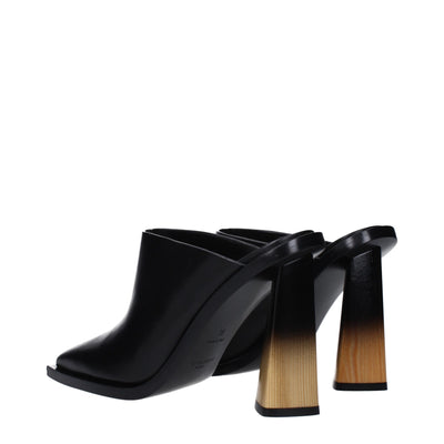Givenchy Schwarze Leder Pantoletten