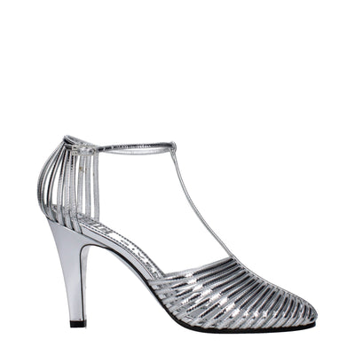Givenchy Graue Leder Stiletto Heels Sandalen