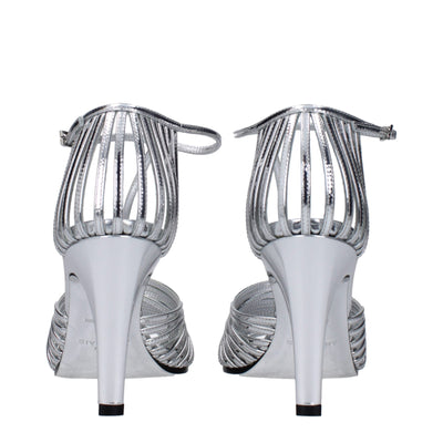 Givenchy Graue Leder Stiletto Heels Sandalen