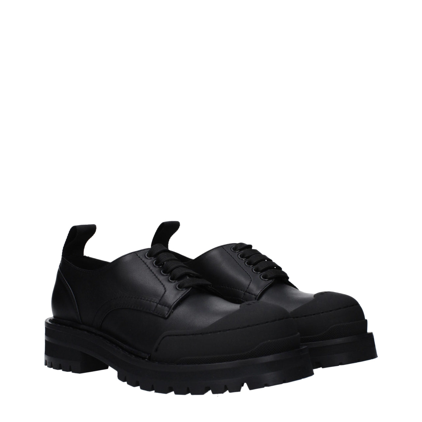 Marni Schwarze Leder Oxfords und Derbies
