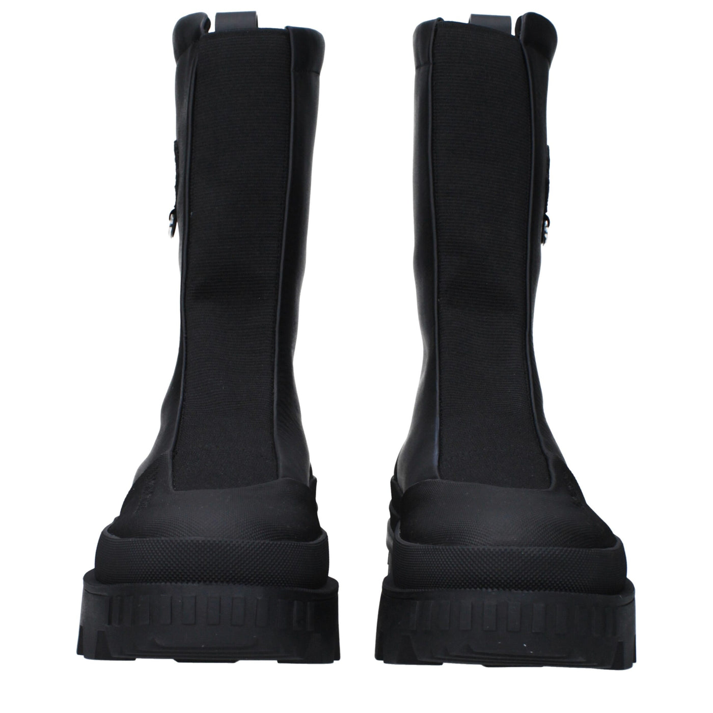 Moncler Schwarze Lederstiefeletten