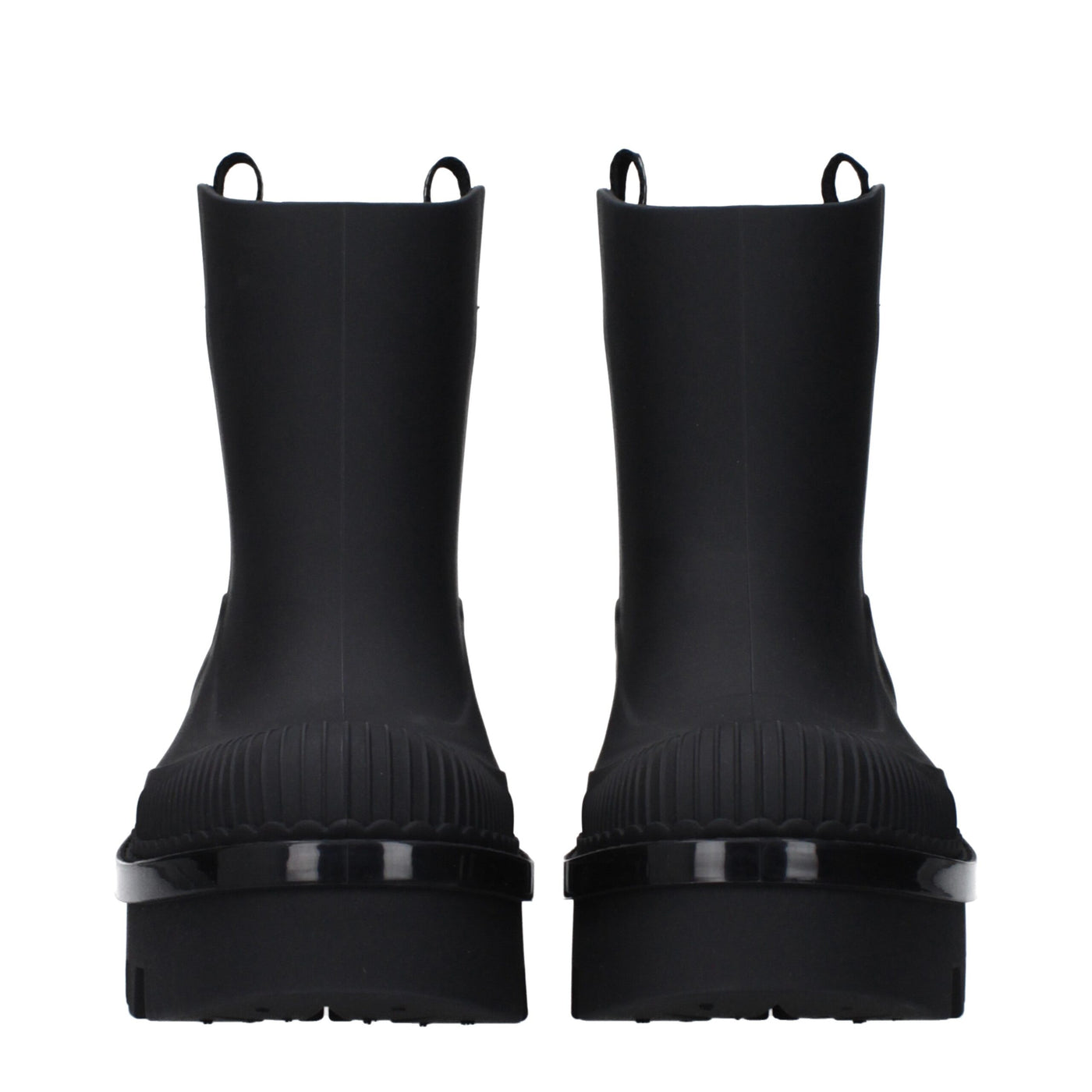 Chloé Schwarze Baumwollstiefeletten