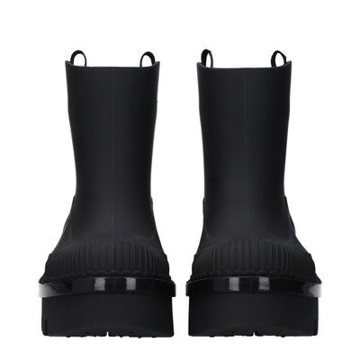 Chloé Schwarze Baumwollstiefeletten