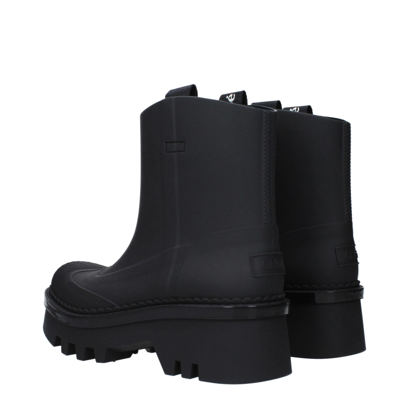 Chloé Schwarze Baumwollstiefeletten