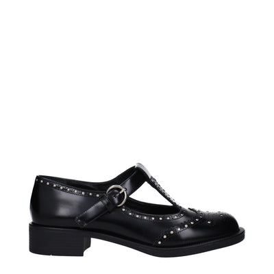 Miu Miu Schwarze Leder Slipper