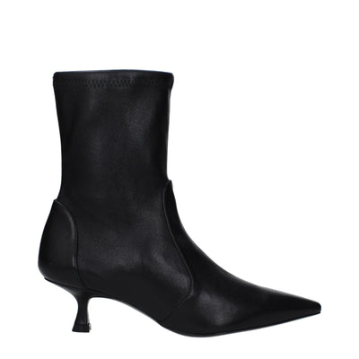 Stuart Weitzman Schwarze Lederstiefeletten