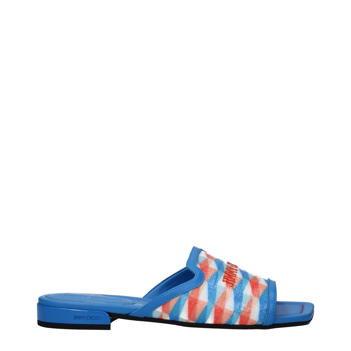 Jimmy Choo Hellblaue Stoffslipper Sandalen