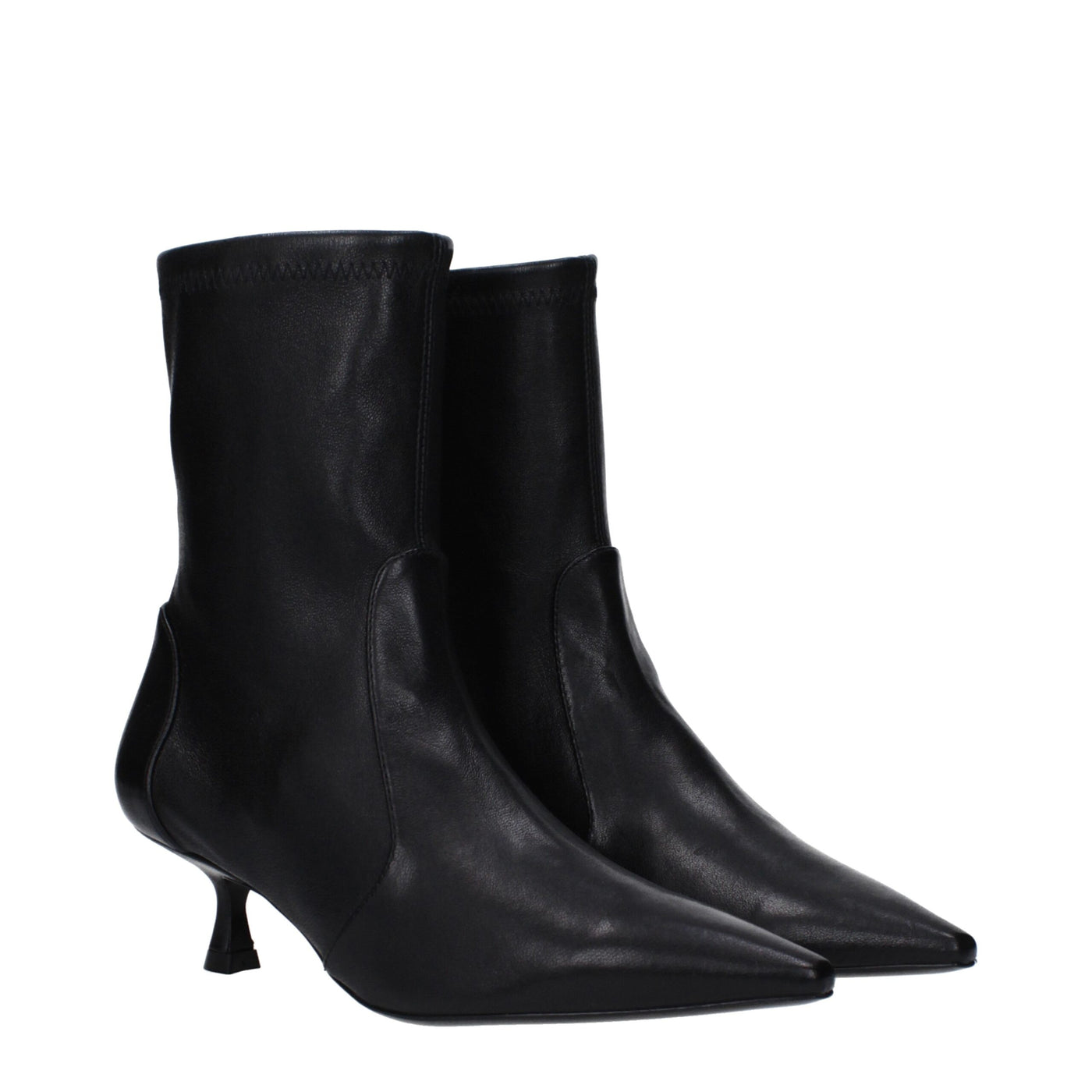 Stuart Weitzman Schwarze Lederstiefeletten