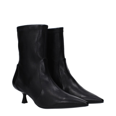 Stuart Weitzman Schwarze Lederstiefeletten