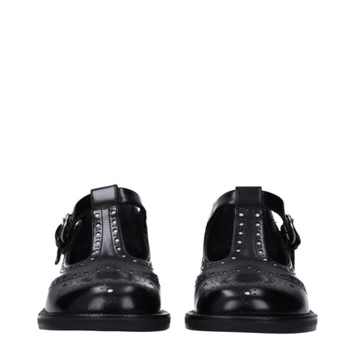Miu Miu Schwarze Leder Slipper