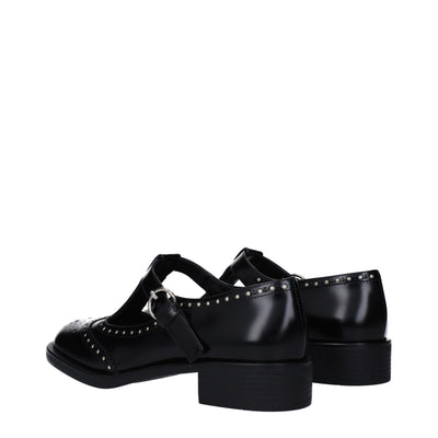 Miu Miu Schwarze Leder Slipper
