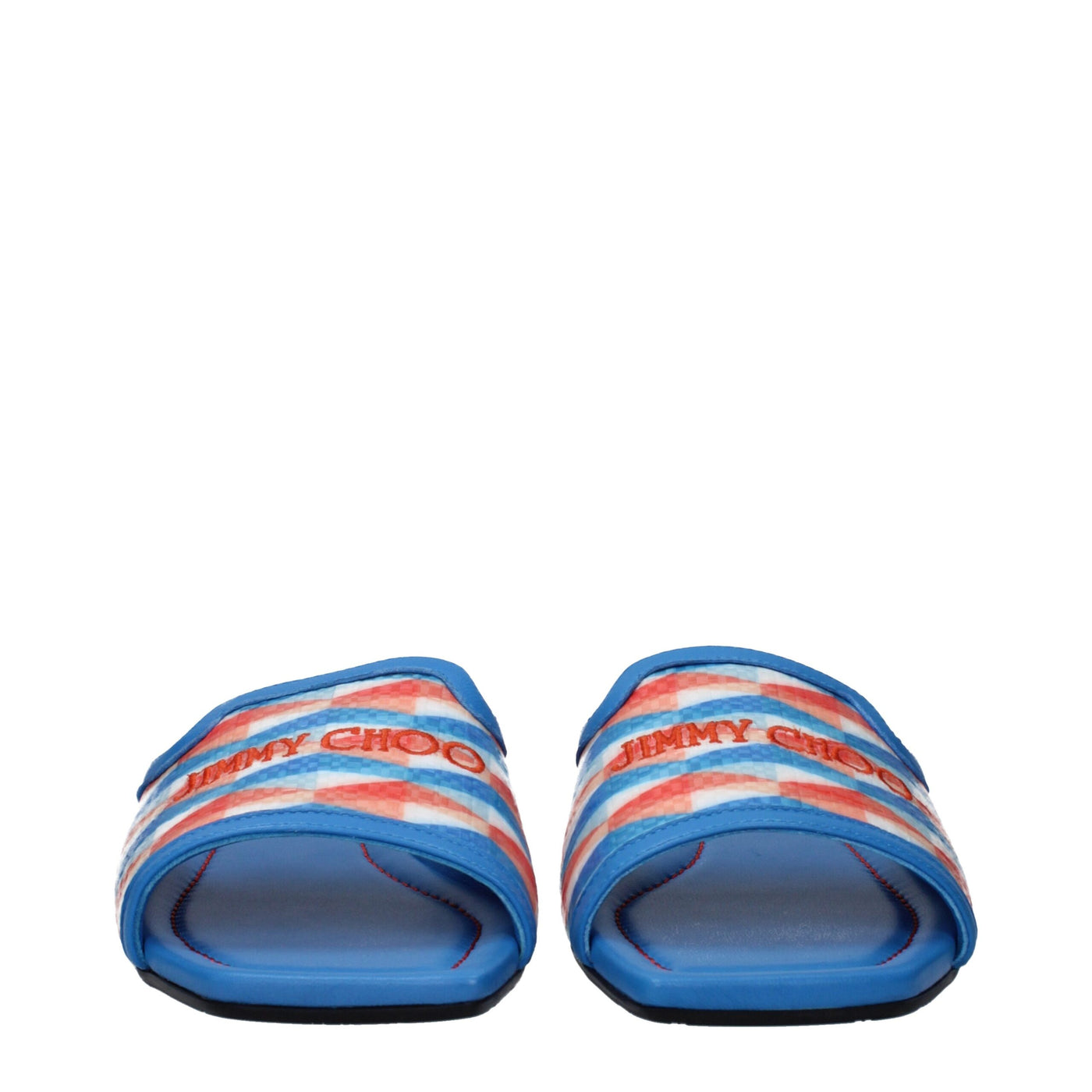 Jimmy Choo Hellblaue Stoffslipper Sandalen