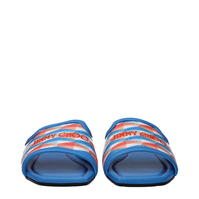 Jimmy Choo Hellblaue Stoffslipper Sandalen
