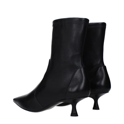 Stuart Weitzman Schwarze Lederstiefeletten