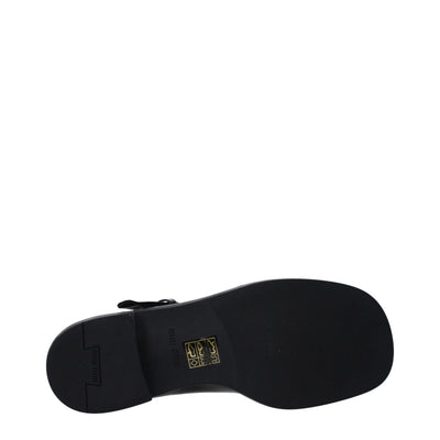 Miu Miu Schwarze Leder Slipper