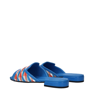 Jimmy Choo Hellblaue Stoffslipper Sandalen