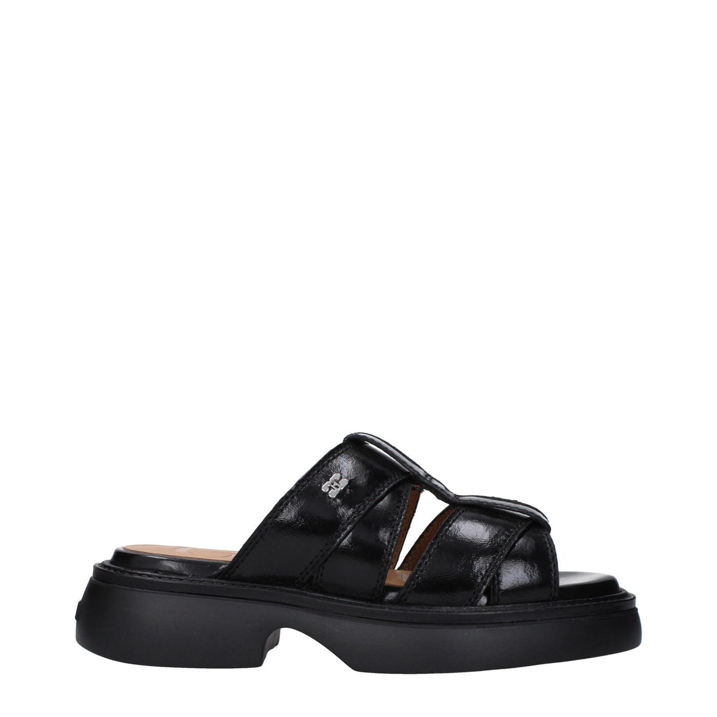 Ganni Schwarze Stoffslipper Sandalen