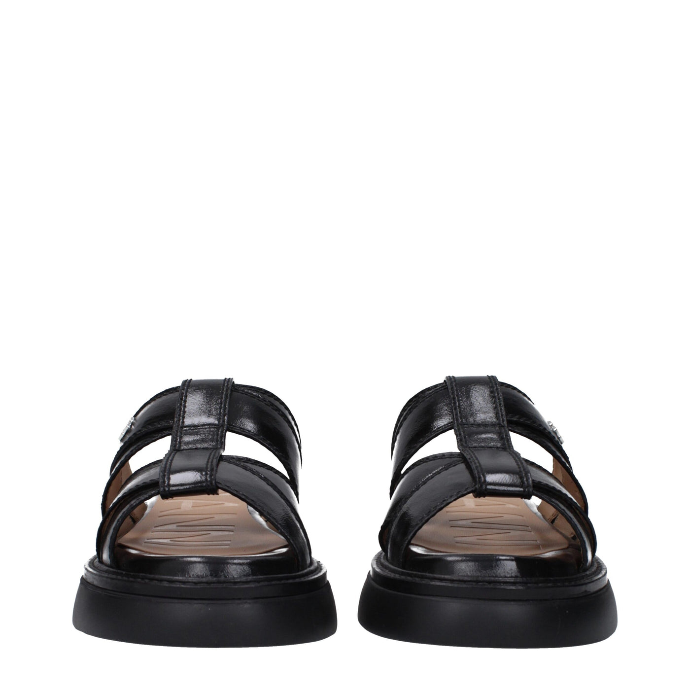 Ganni Schwarze Stoffslipper Sandalen