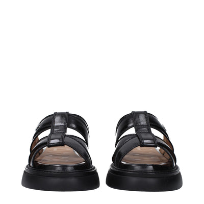 Ganni Schwarze Stoffslipper Sandalen