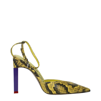 The Attico Gelbe Leder High Heel Pumps