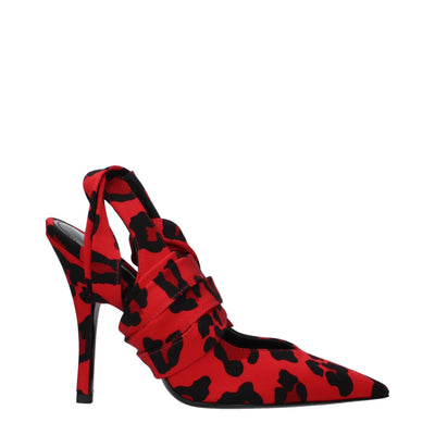 The Attico Rote High Heel Pumps aus Stoff