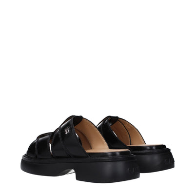Ganni Schwarze Stoffslipper Sandalen