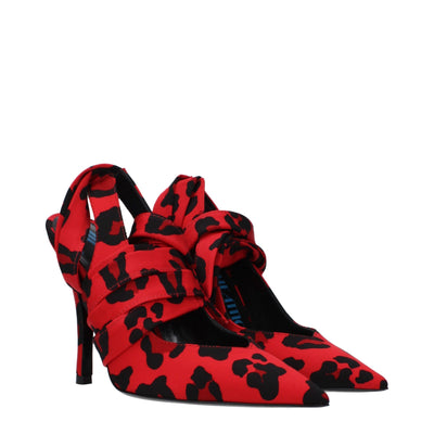 The Attico Rote High Heel Pumps aus Stoff