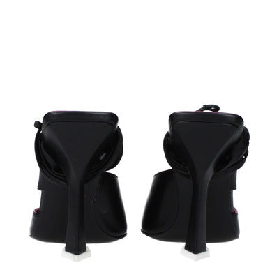 The Attico Schwarze Leder Stiletto Heels Sandalen