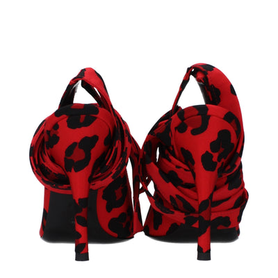 The Attico Rote High Heel Pumps aus Stoff