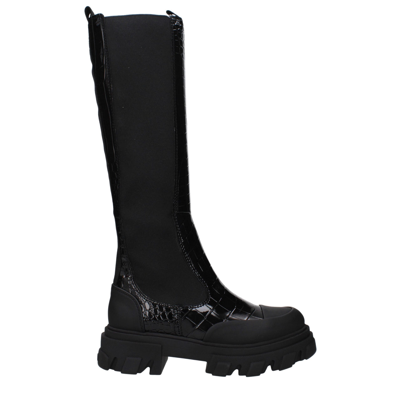 Ganni Schwarzes Leder Over The Knee