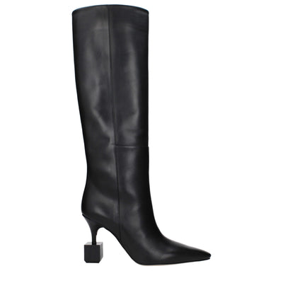 Jacquemus Schwarze Lederstiefel mit hohem Absatz