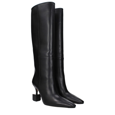 Jacquemus Schwarze Lederstiefel mit hohem Absatz