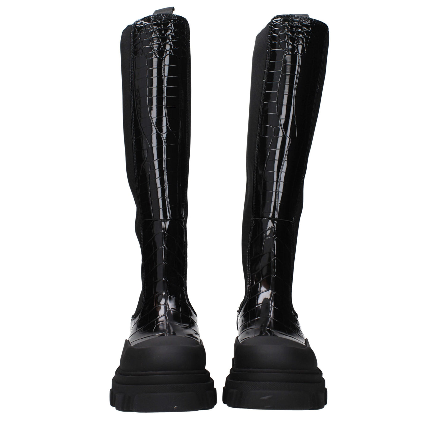 Ganni Schwarzes Leder Over The Knee