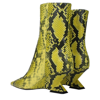The Attico Gelbe Lederstiefeletten