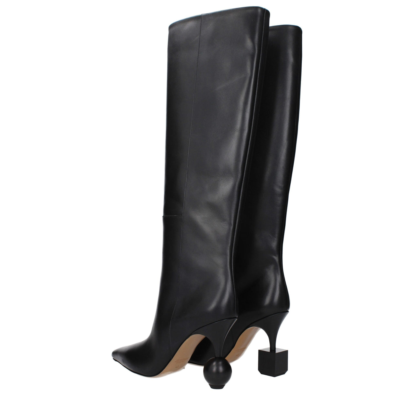 Jacquemus Schwarze Lederstiefel mit hohem Absatz